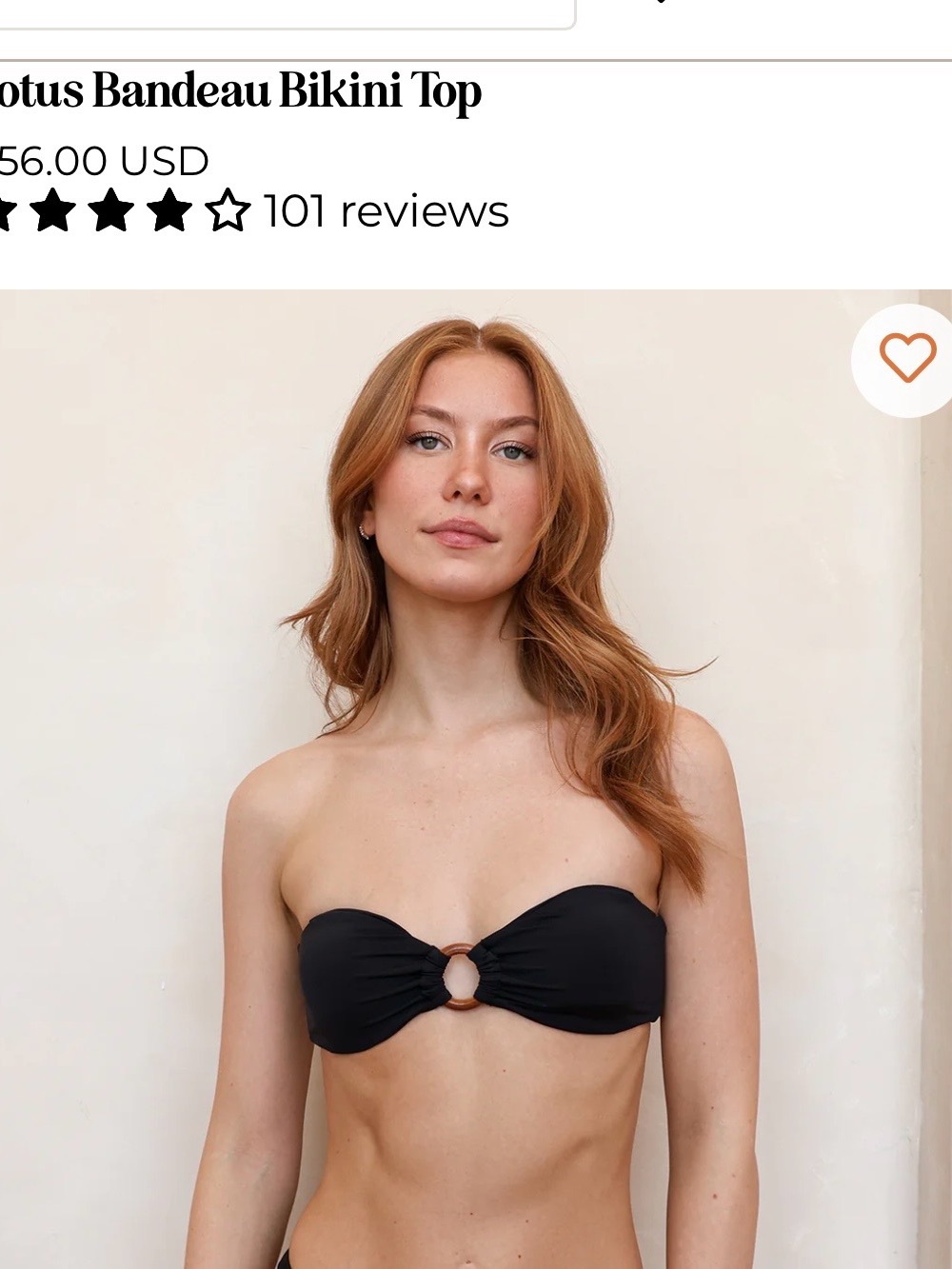 Dippin' Daisy's Black Bandeau Swim Top with Tan Ring